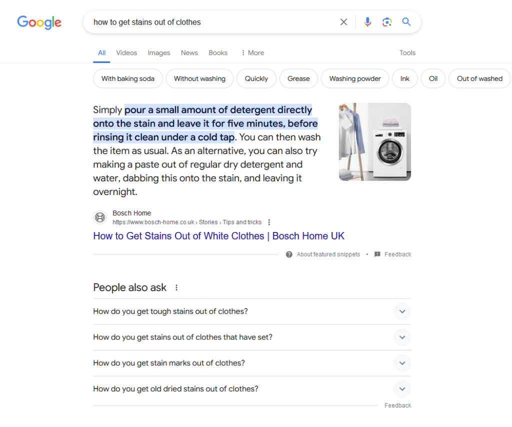 Google Search Results by User Query
